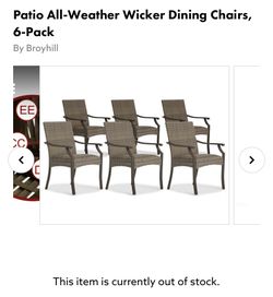 Broyhill Patio Chair Set 6 Brand New In Box