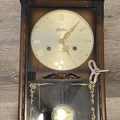 Antique Vintage Linden 31 Day Wind Up Pendulum Wall Clock Made In Japan