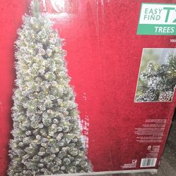 9ft Flocked With Pine Cones Christmas Tree