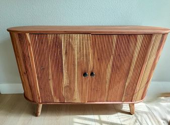 Mango Wood Fluted Accent Cabinet