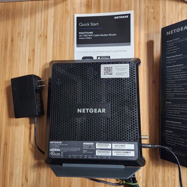 Netgear Wifi5 AC1900 Cable Modem Router
