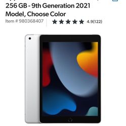 Apple iPad 10.2" Wi-Fi + Cellular, 256 GB - 9th Generation