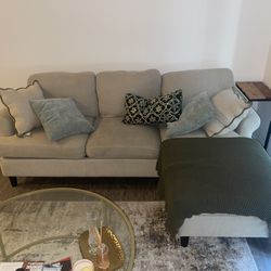 2 Piece Beige Sectional Couch