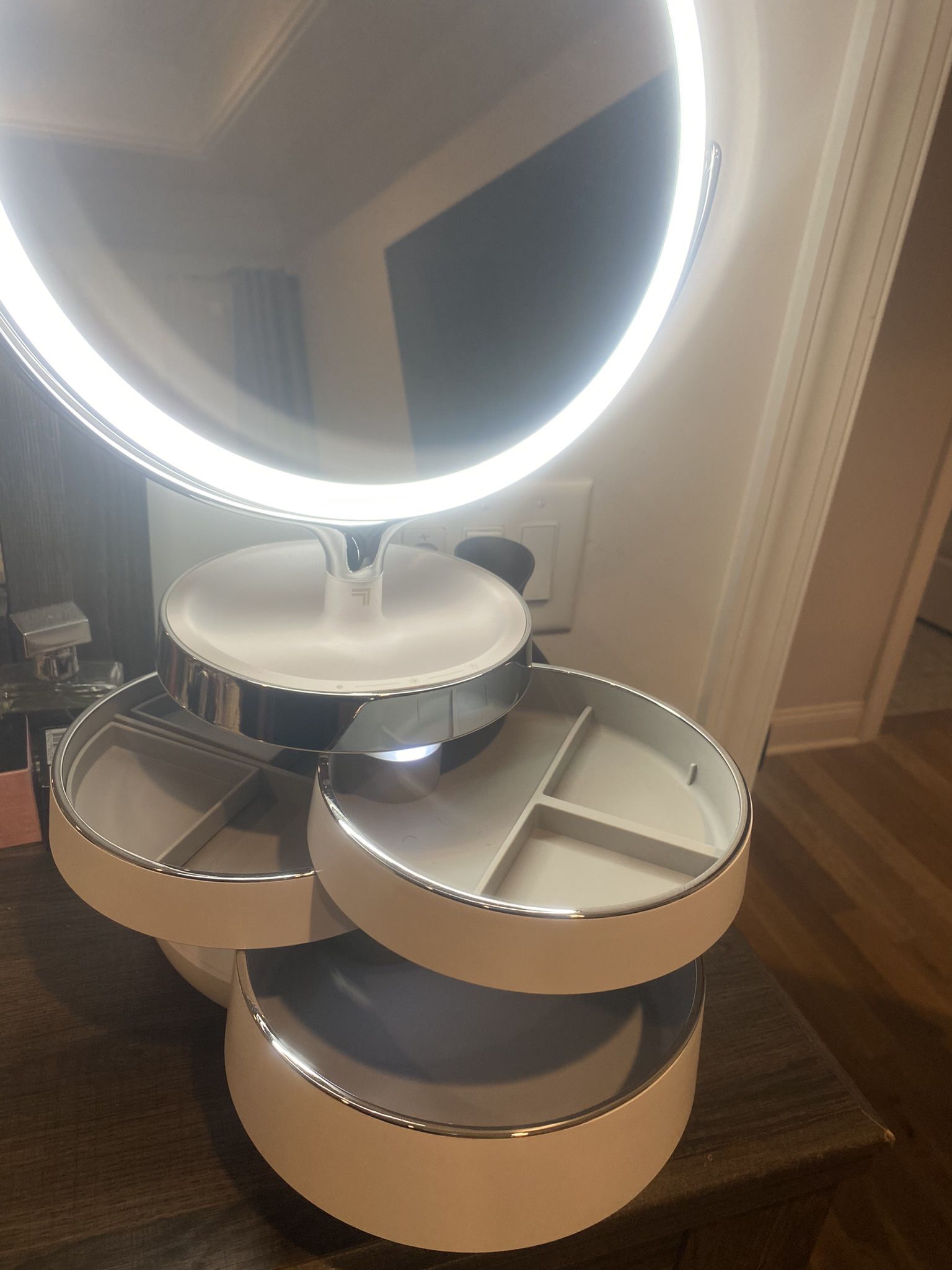 Sharper Image SpaStudio 2024 Vanity Plus 10 Inch Led Mirror With Storage