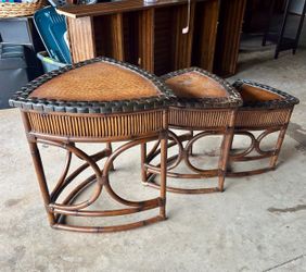 Bamboo/Rattan Nesting Tables