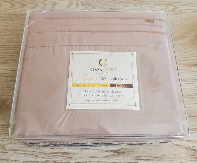 NEW Mauve-Tan Brushed Microfiber KING Deluxe Sheet Set