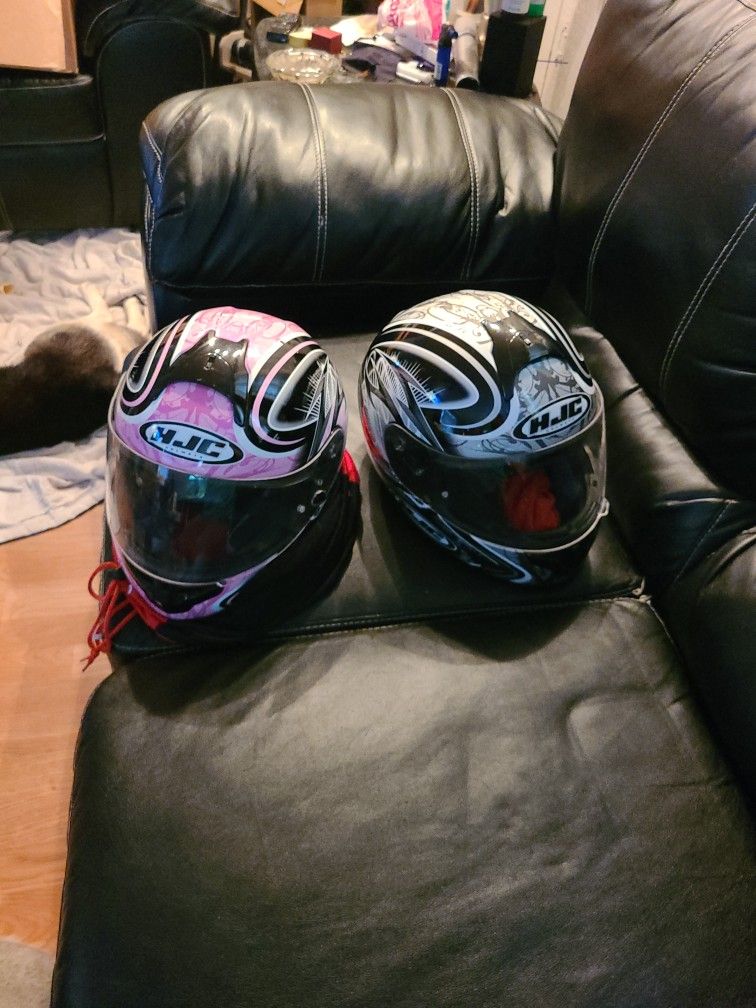 His & HER Helmets 2x Mens An S For Female