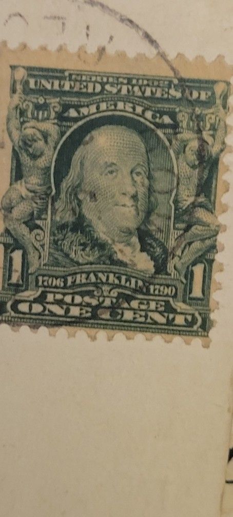 BEN FRANKLIN US Postage 1 Cent Stamp-Green EXTREMELY RARE 1900s See Details