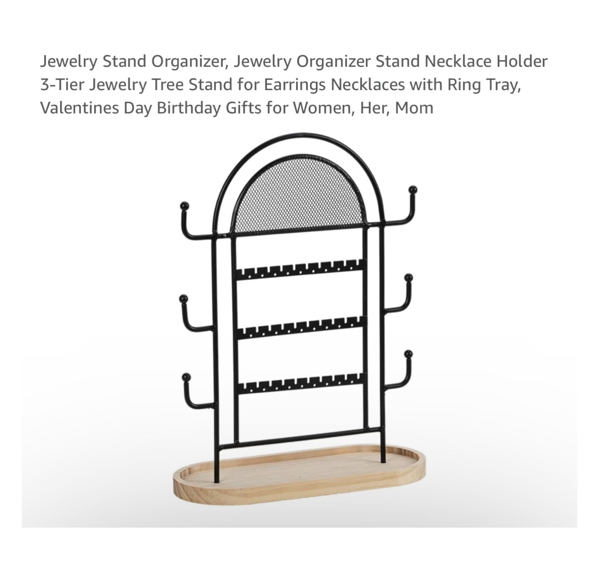Brand new Jewelry Stand Organizer, Jewelry Organizer Stand Necklace Holder 3-Tier Jewelry Tree Stand for Earrings Necklaces with Ring Tray, Valentines