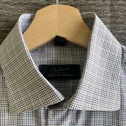Bergdorf Goodman Multi Color Cotton Checked Dress Shirt - Men’s Size 15 / 38 