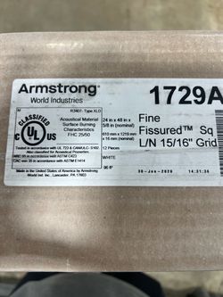 Armstrong Ceiling Tiles 24x48 White