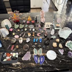 Crystals Lot! (seashells runes fossils and ritual cleansing kit as well)