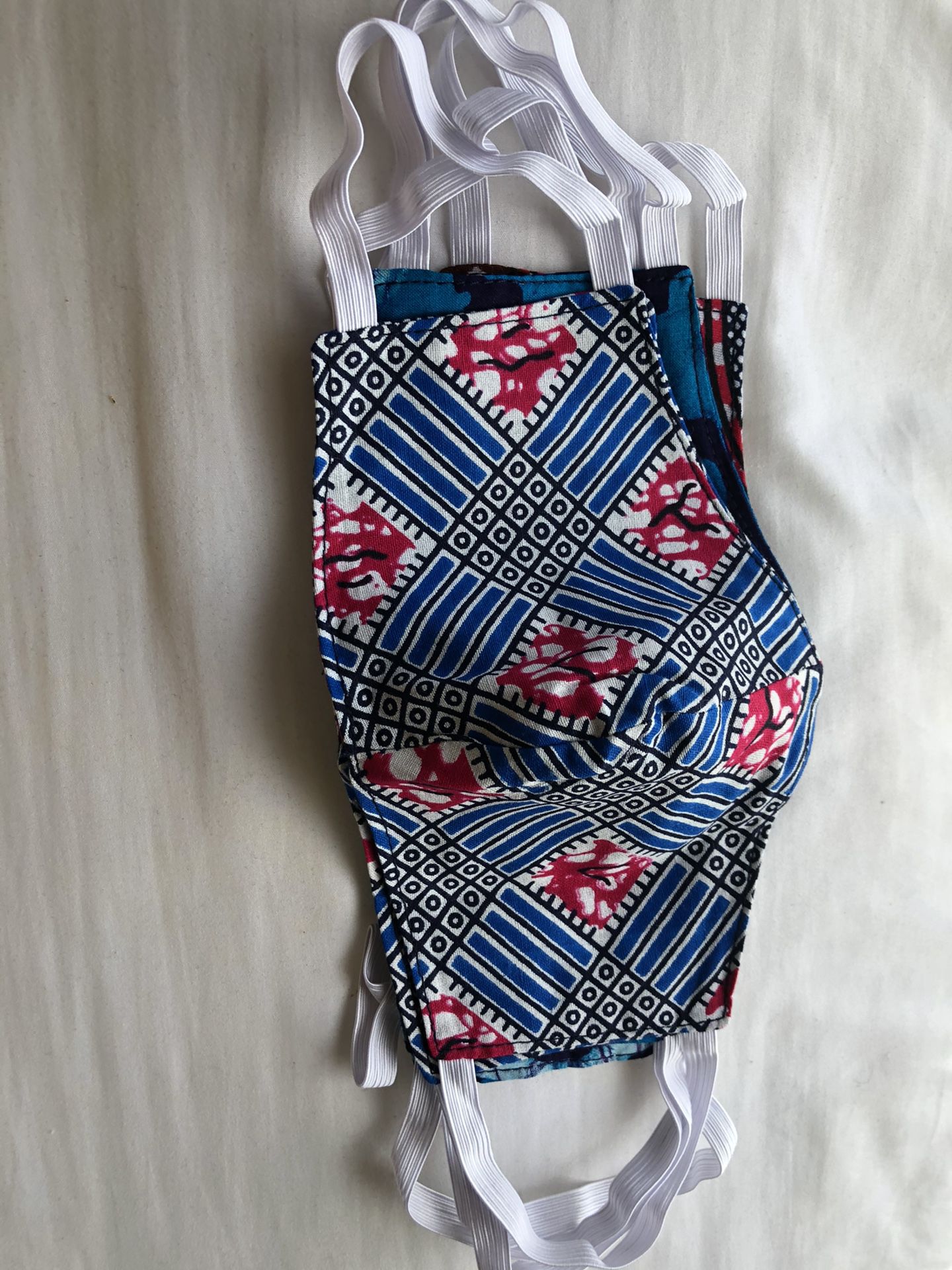 100% African print face mask with filter pockets