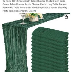 Dark Green Cheesecloth Runner 10ft Wedding Decor