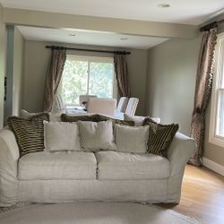 Living Room Set: French Loveseat Sofa + 2 French Chairs