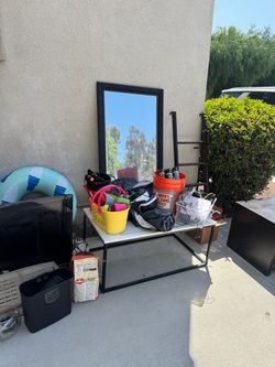 Free TVs, tools, Christina’s decor, tv stand, air mattress