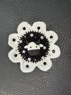Crochet Cow Flower magnet