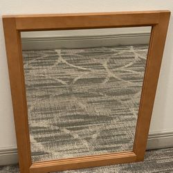 Moderately Heavy (approx. 12 lbs.) Rectangular (27.5"H x 22"W) WOOD-FRAMED WALL MIRROR - posted price is firm.