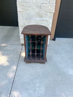 “Indonesian” solid wood wine rack or end table
