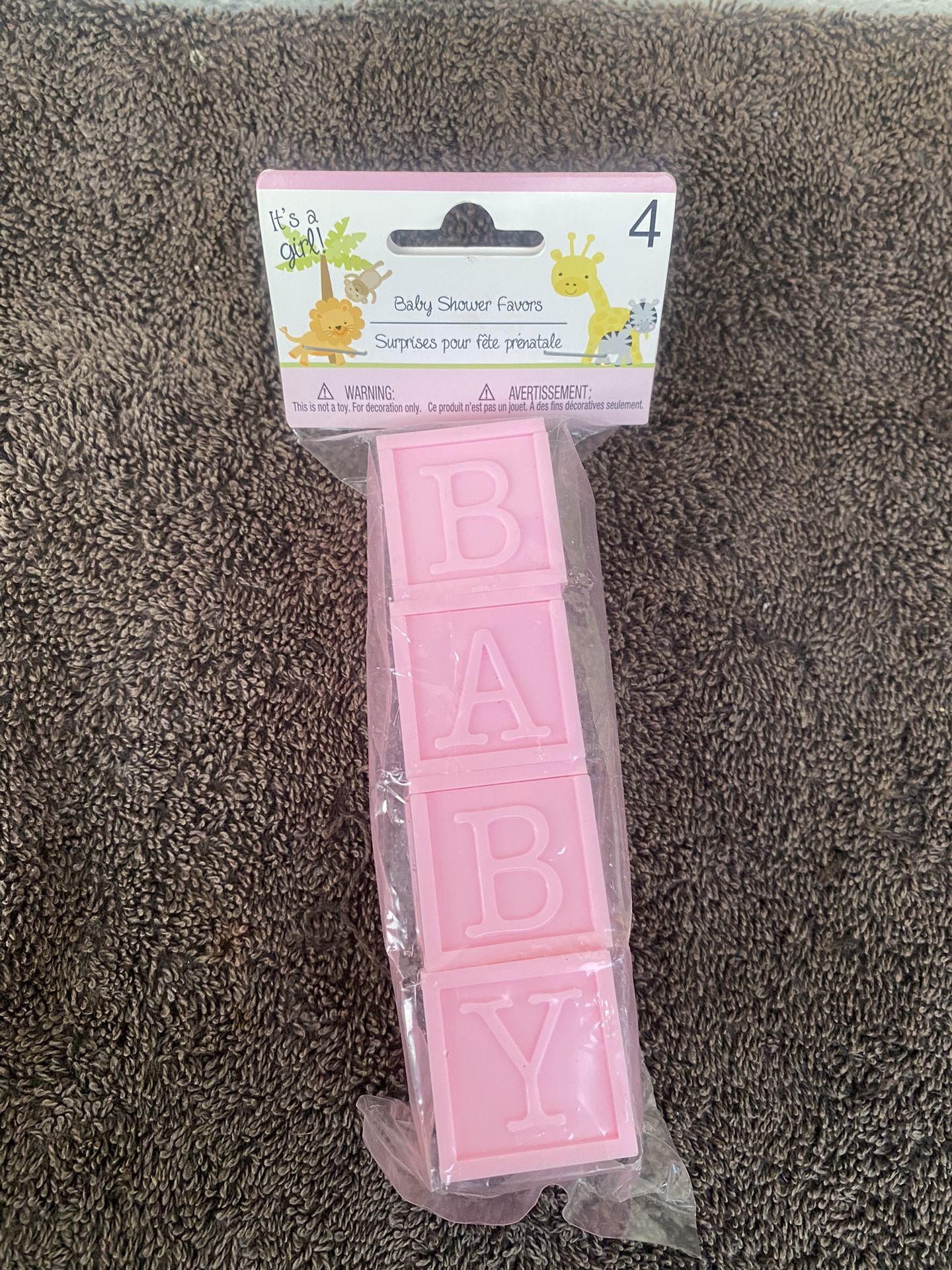 Baby Shower Girl Party Favors Pink Blocks