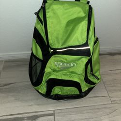 Hiking Backpack Speedo Teamster  35l Lime Green Wet Dry Compartment Running Bag