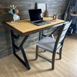 HAND CRAFTED 4’x2.25’x32” select Radiata pine desk with cedar border