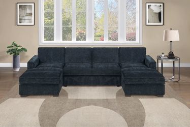 Black Double Chaise Sectional