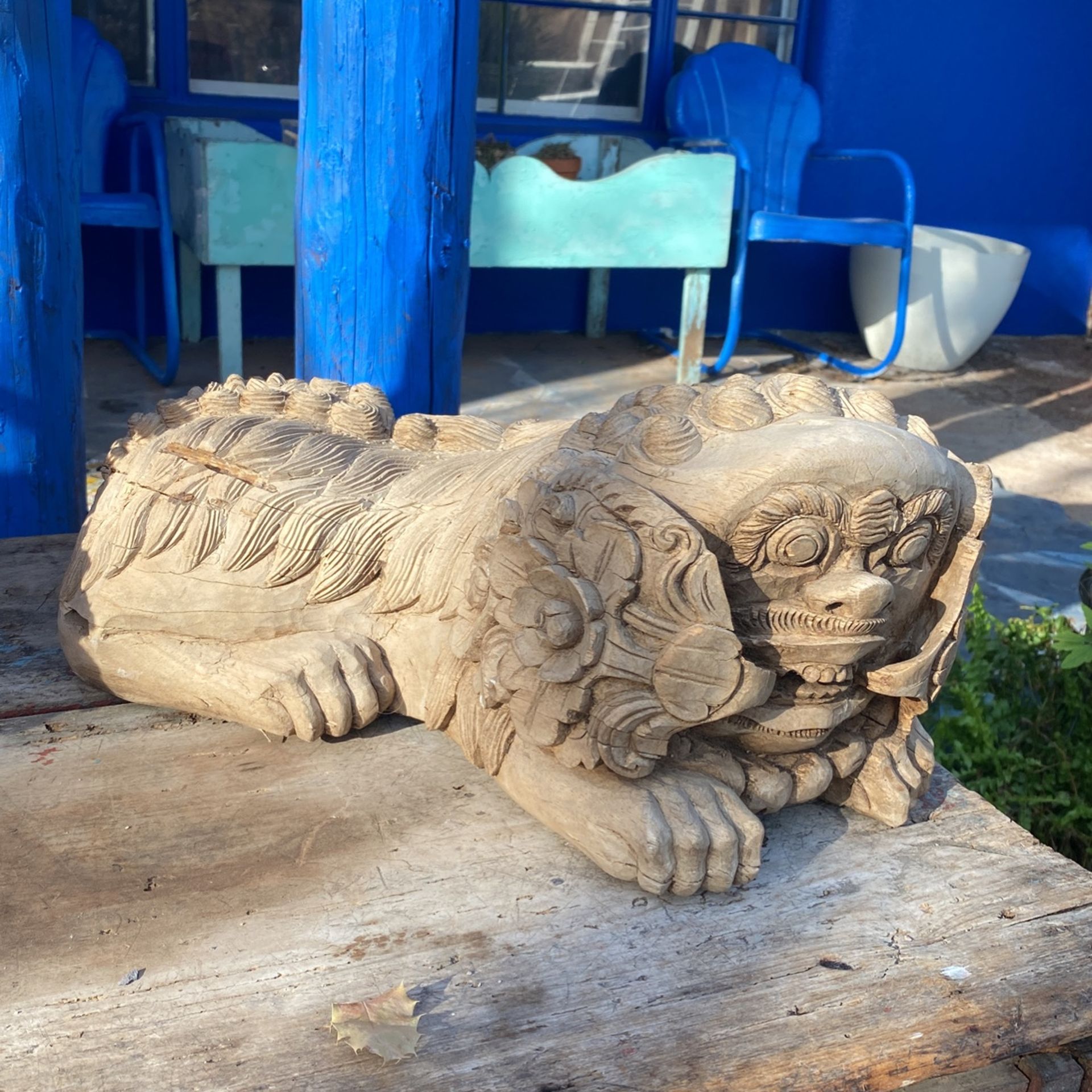 Amazing Foo Dog Good Luck Carved Wood