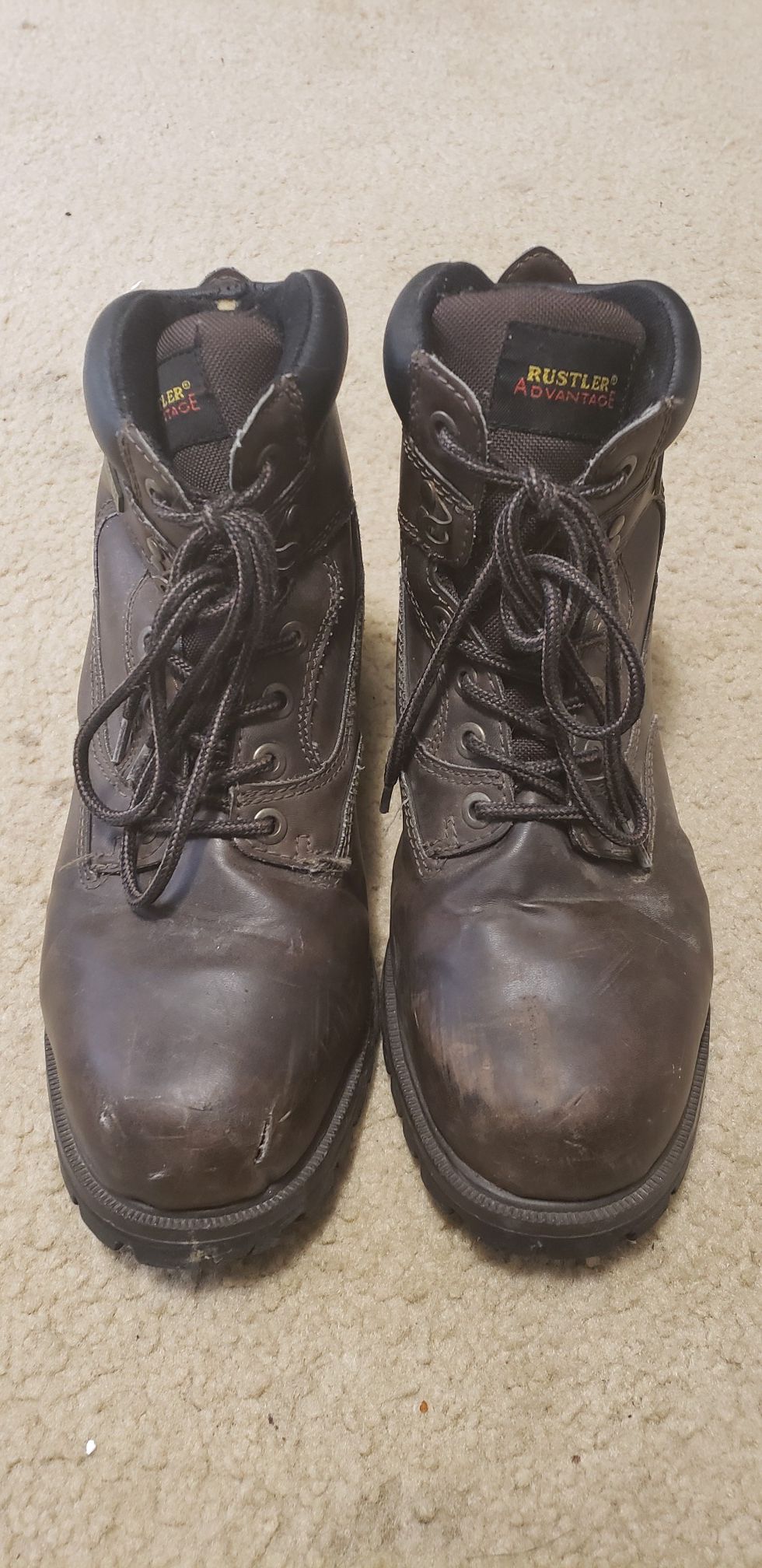 Rustler's Advantage Brown Leather Steel Toe Boots