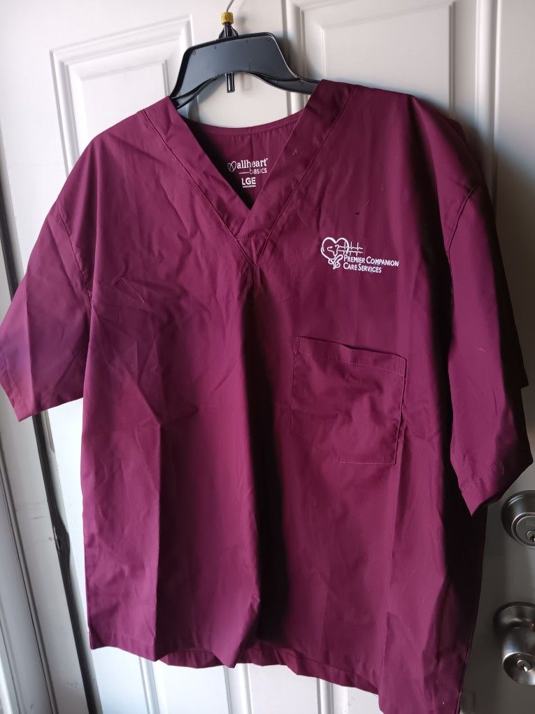 NWOT All Hearts Basics Scrub Top Size Large