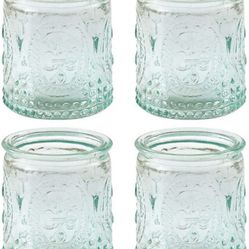 Kate Aspen Vintage Blue Glass Tealight Holder (Set of 4)