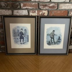 Vintage Framed Art Prints Charles Dickens British