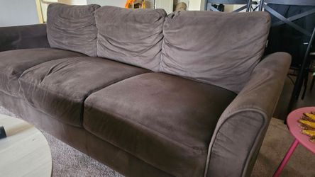Brown Microfiber 3-Seat Sofa