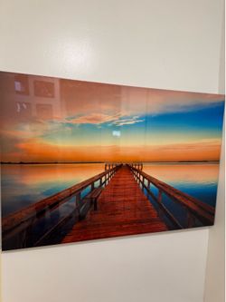 Giant Decorative Picture Painting of a Sunset at a Boardwalk