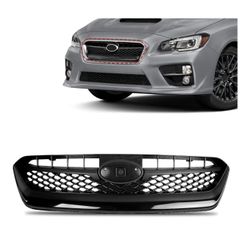 Front Bumper Grille for Subaru WRX 2015-2017 Honeycomb Mesh Gloss Black