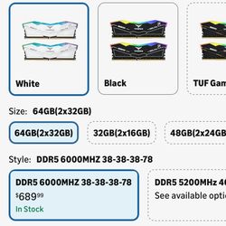 Desktop Memory Ddr5 Ram Pc