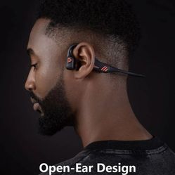 Bone Conduction Headphones by Klatre, Open-Ear, Water Resistant, Dual Mics, LS1