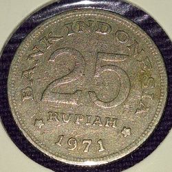 1971 Indonesia 25 Rupiah