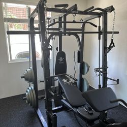 Vesta Fitness Smith Machine 1001 w/Bench Attachment | 230lb Bumpers Olympic Weights | 7ft Olympic Bar | Gym Equipment | FREE DELIVERY🚚 