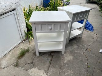 White Nightstand Set of Two