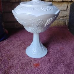 Indiana Colony Harvest Milk Glass Compote