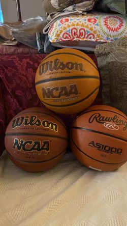 3 Basketballs – Wilson NCAA & Rawlings