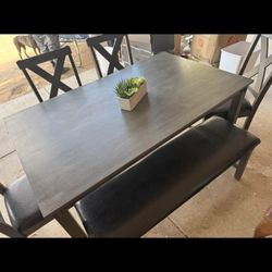 6 Piece Gray Dining Table 