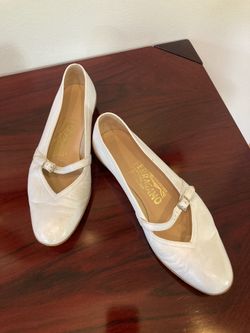 Ferragamo White Flats