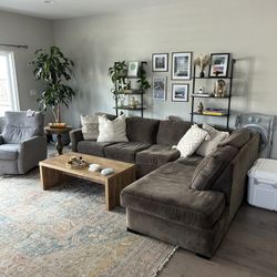 Brown/Grey Sectional Couch