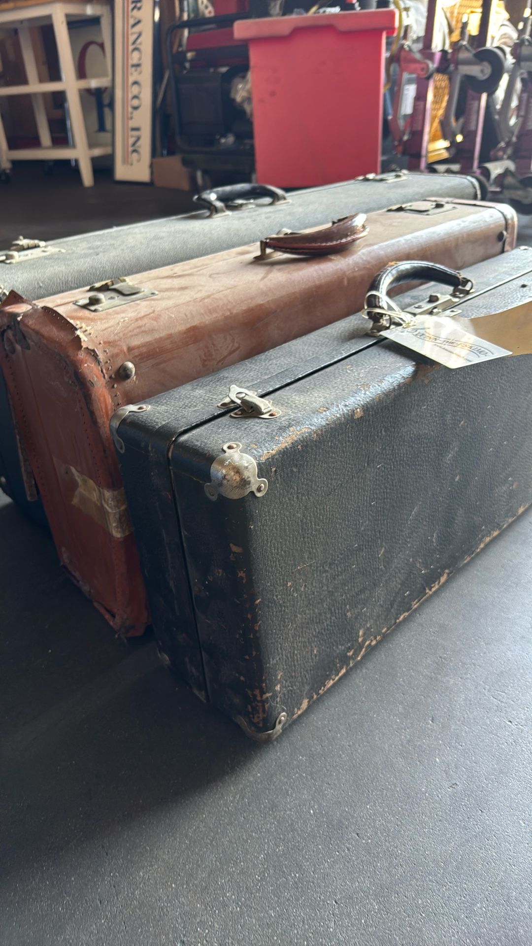 Vintage Saxophone Cases - Lot of 3 - Selmer Tenor, Conn C melody, Martin Alto Tray-Pack