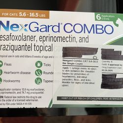 Cat sParasite Protection, NexGard COMBO Topical for Cats (5.6 - 16.5 lbs) 5 Shots