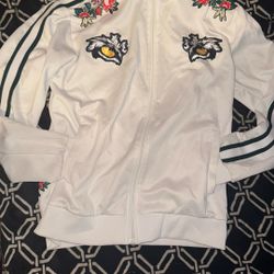 White and Green tiger zip up jacket