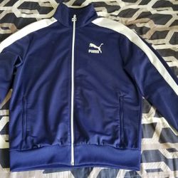 CLASSIC PUMA ICONIC T7 TRACK JACKET BLUE MENS MEDIUM