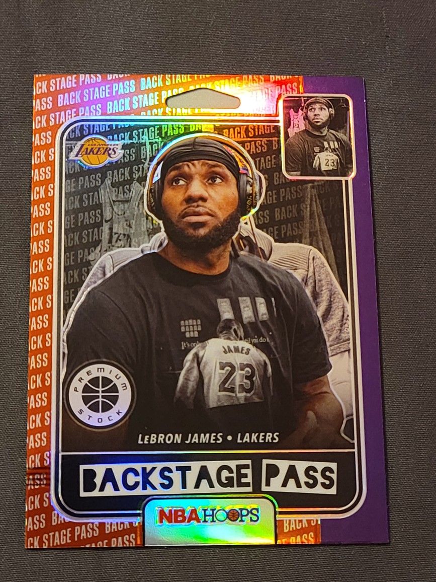 2019-20 Panini NBA Hoops Premium Stock Back Stage Pass Red LeBron James #7